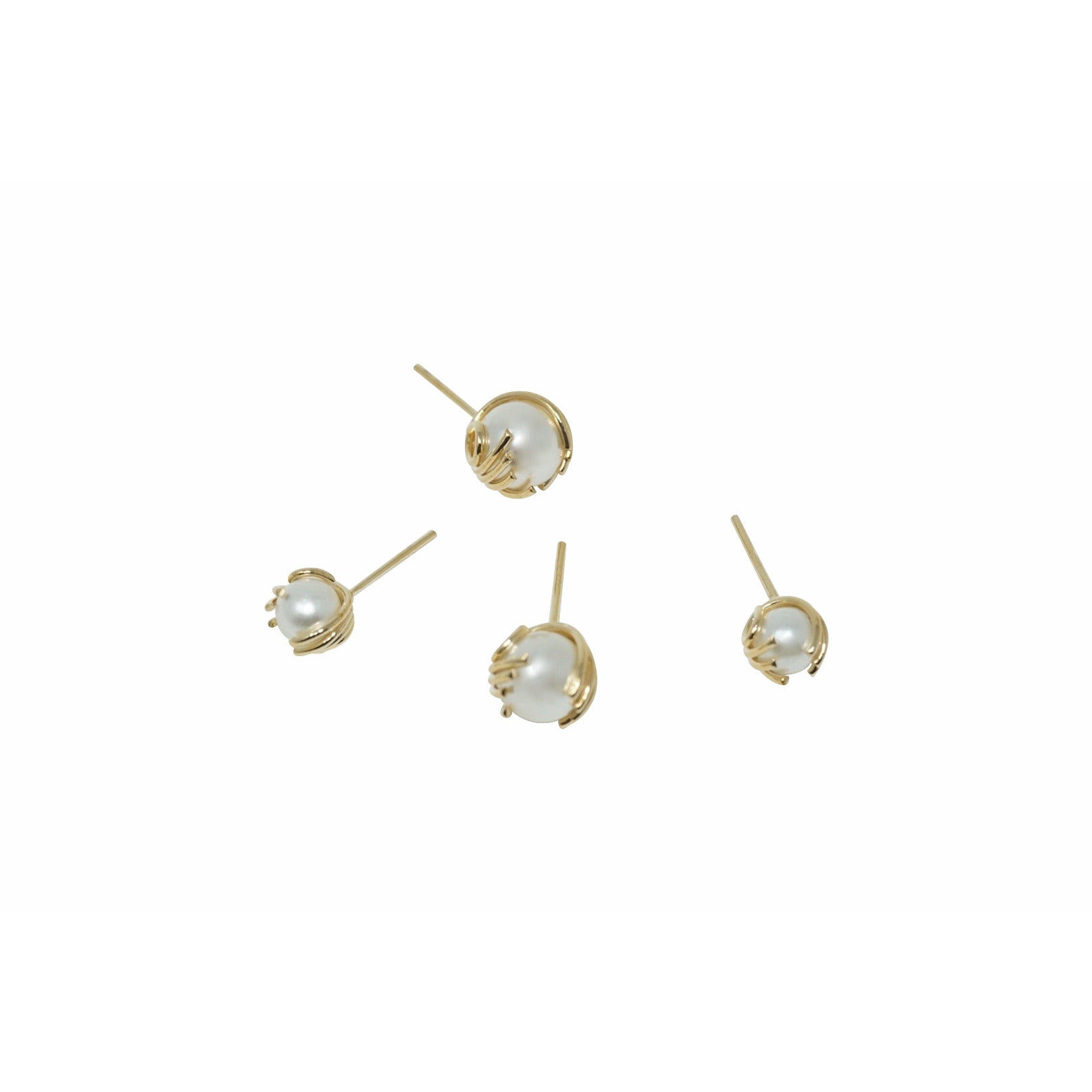Golden Pearl Stud Earrings