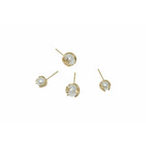 Golden Pearl Stud Earrings