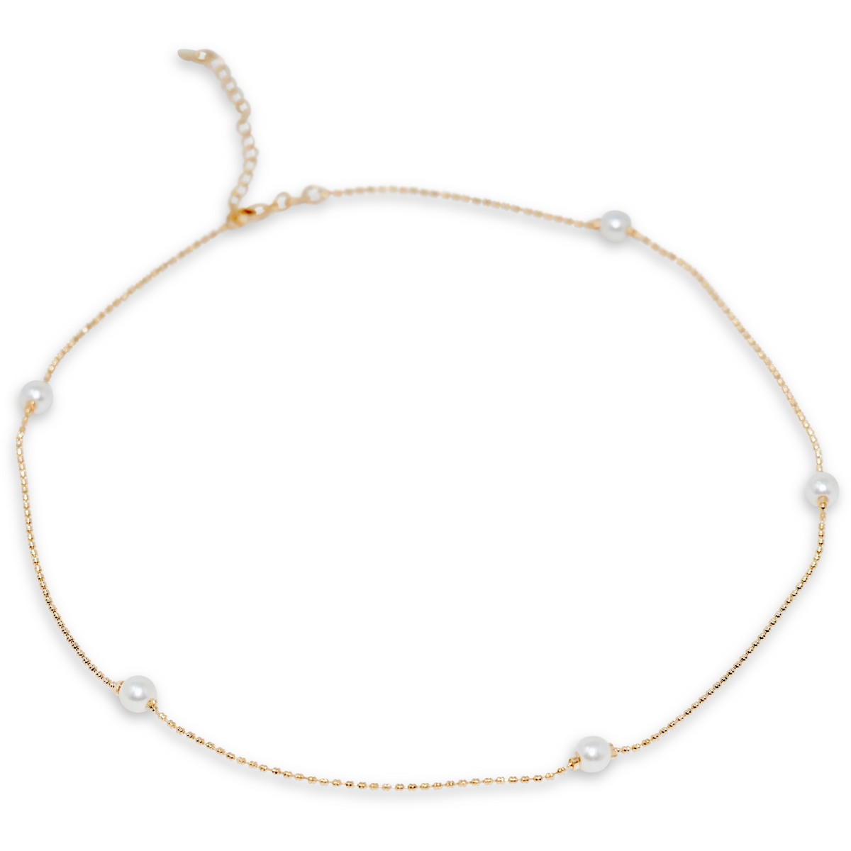Gold Pearl Ball Necklace