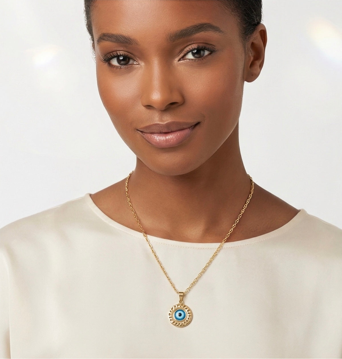 Circular Evil Eye Pendant