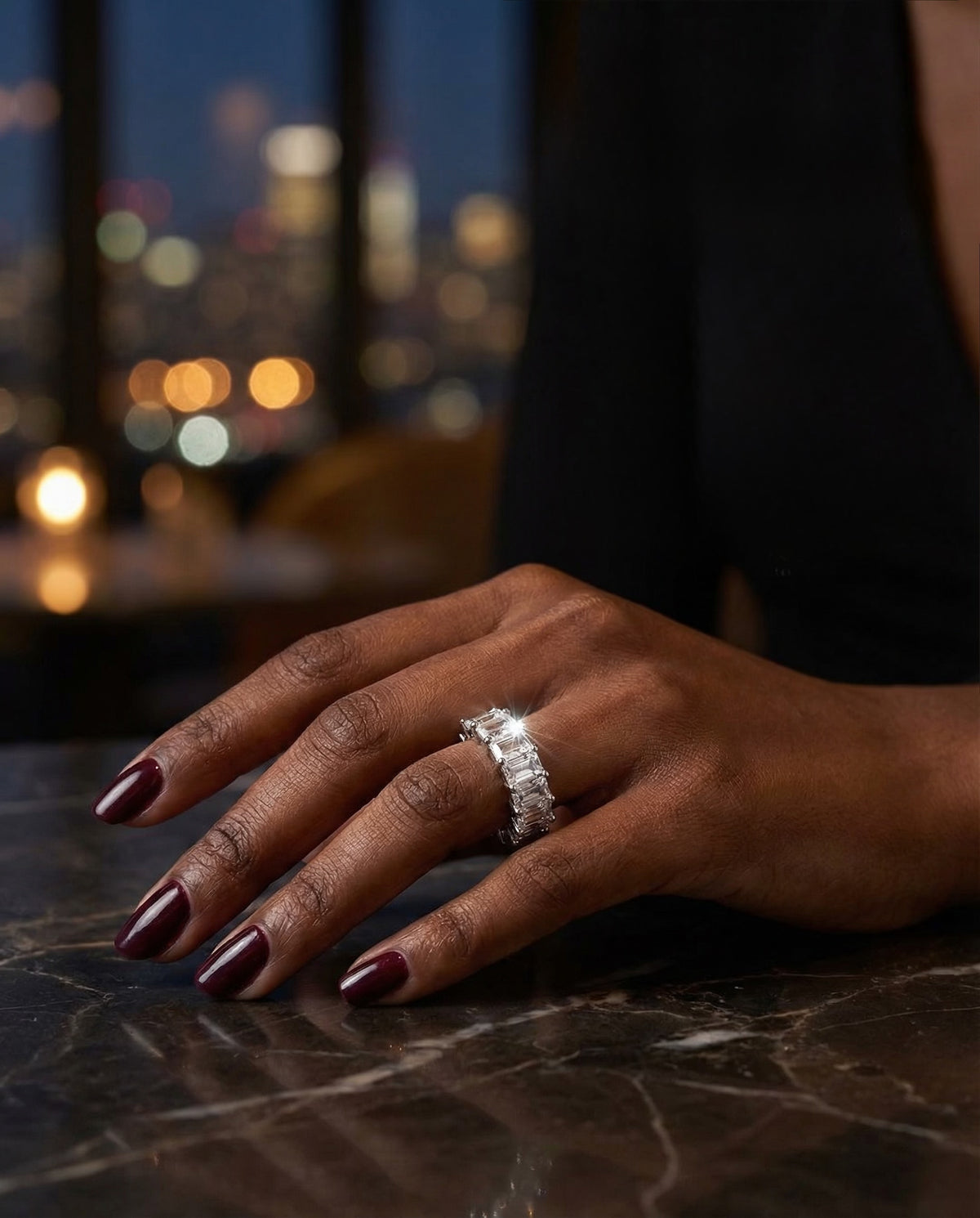 Eternity Emerald Cut Ring