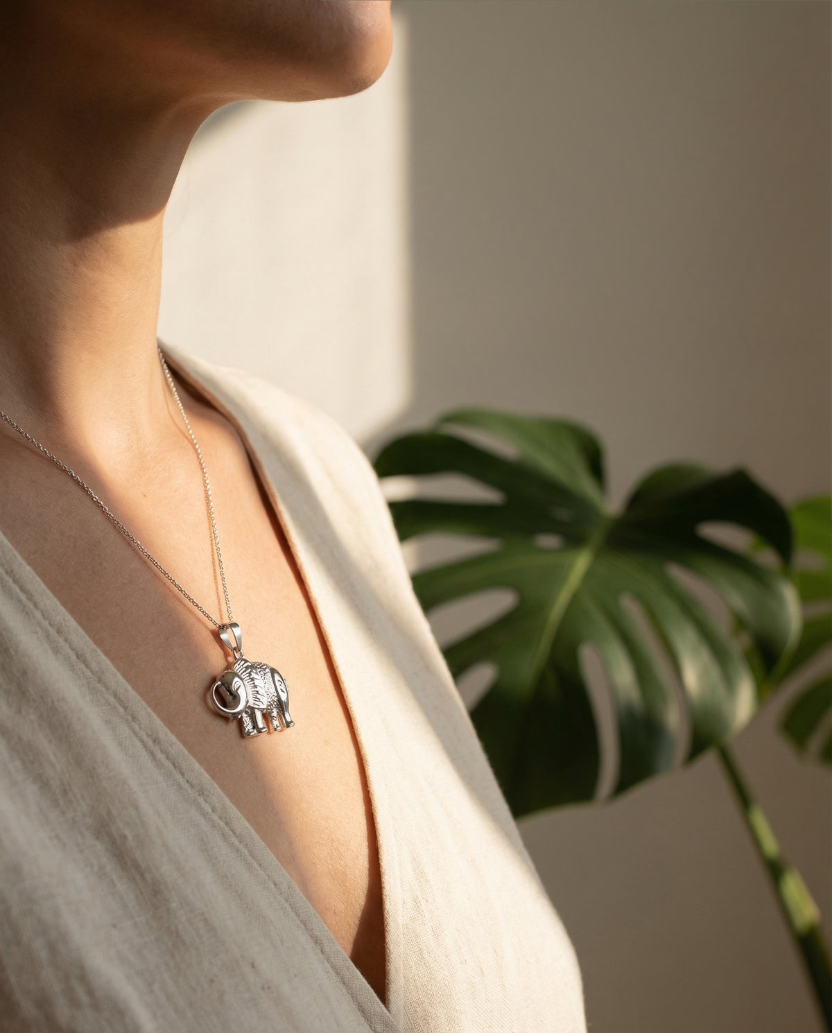 Trunk up, Elephant Pendant