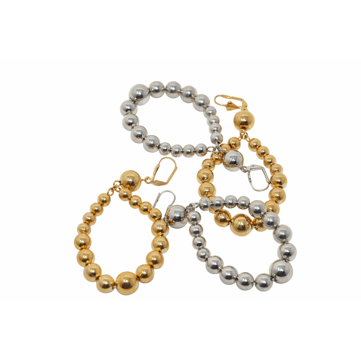 Boucles d'oreilles créoles en perles Love