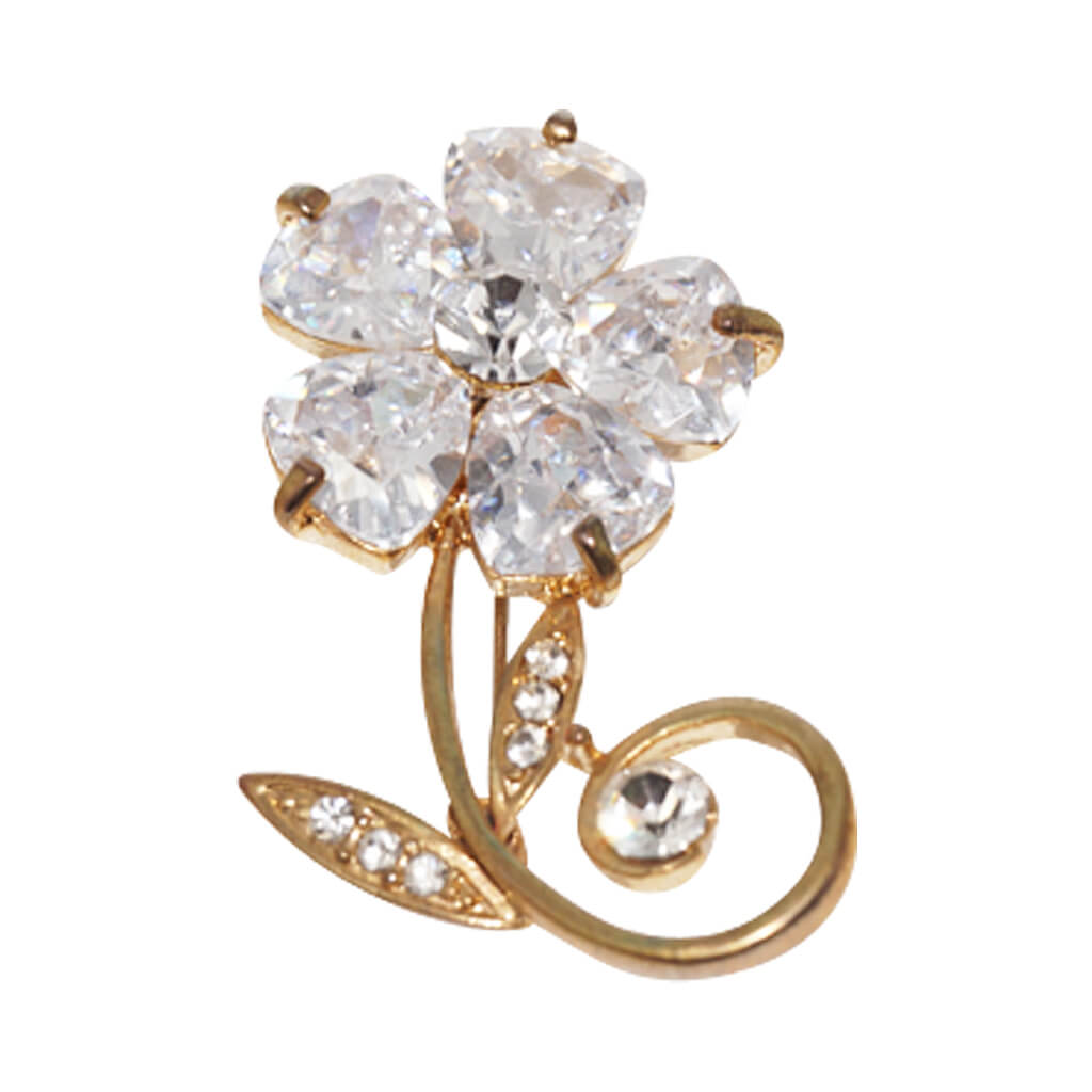 Broche Diamants et Fleurs