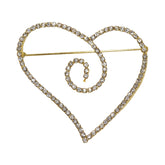 Encrusted Heart Brooch