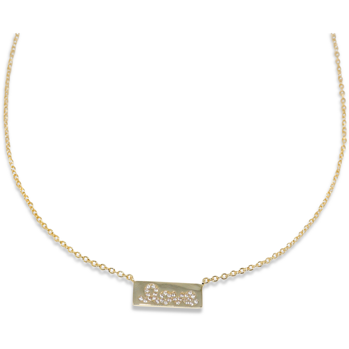 Love Script Bar Necklace