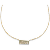 Collier à barre avec inscription Love Script