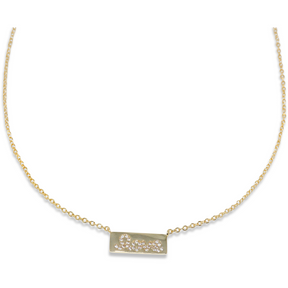 Collier à barre avec inscription Love Script