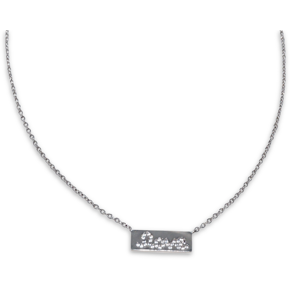 Love Script Bar Necklace