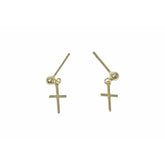 Boucles d'oreilles mini croix suspendues